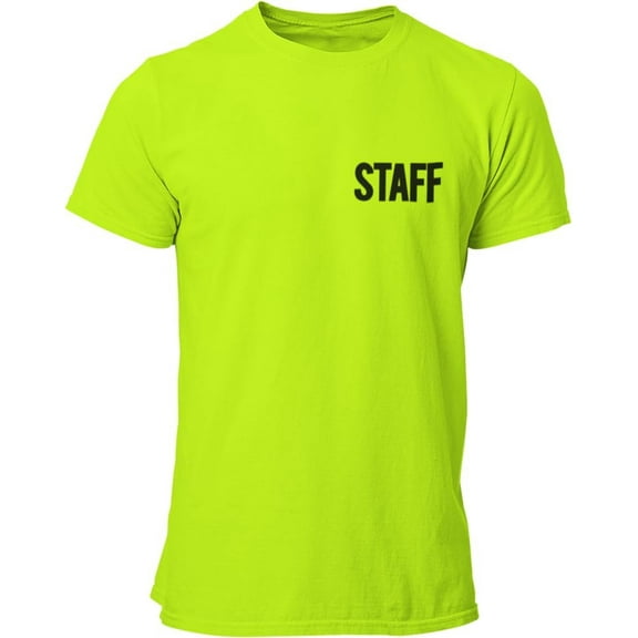 Men's Staff T-Shirt BB, Chest Print, Neon-Black, Medium