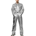 thumbnail image 1 of Men's Stage Performance Clothing Glossy Casual Jumpsuit Zipper Design Glossy Jumpsuit Versatile Fashion Clothing, 1 of 5