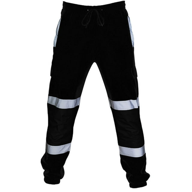 Men's Stain Resistant Enhanced Visibility Flat Front Work Pants High ...
