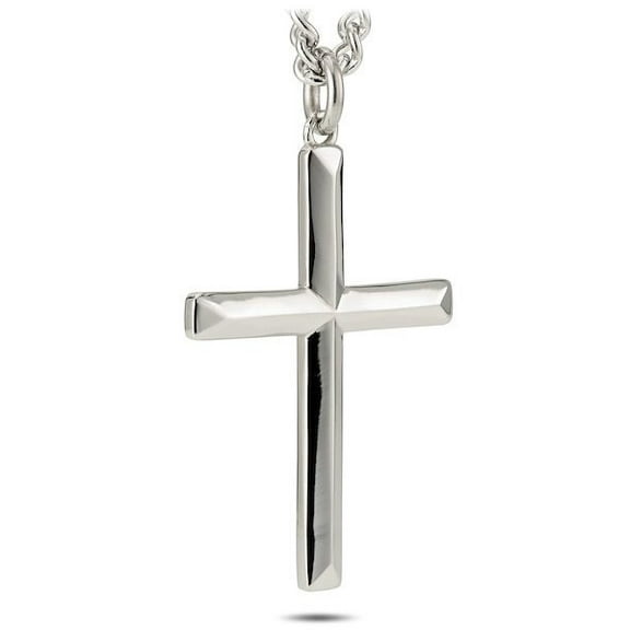 Men's Stainless Ridge Cross Necklace-John 19:30 by Shields of Strength