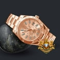 thumbnail image 1 of Men's Stainless Steel 18K Rose Gold Finish Simulated Diamond 40mm Watch W/Date, 1 of 6