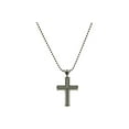 thumbnail image 1 of Men's Stainless Steel 2" Herringbone Cross Pendant & 24" Chain Set, 1 of 6