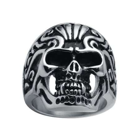 Men's Stainless Steel 29.5MM Antiqued Skull - Mens Ring