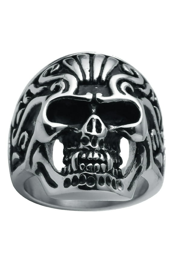 Men's Stainless Steel 29.5MM Antiqued Skull - Mens Ring