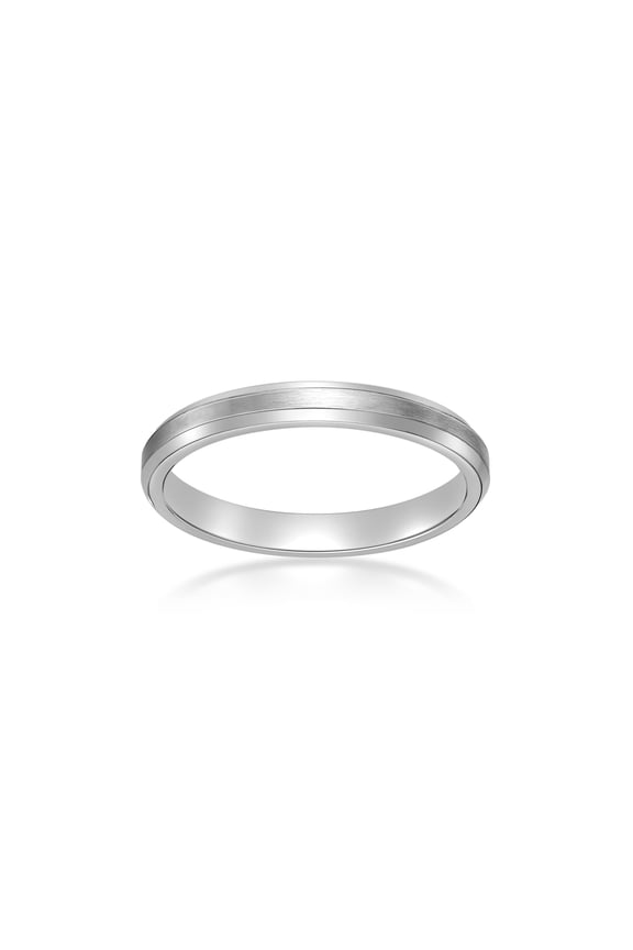 Men's Stainless Steel 3 MM Beveled Edge Ring for Men - Size 7.5