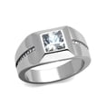 thumbnail image 1 of Men's Stainless Steel 316 Cushion Cut Cubic Zirconia Flush Setting Ring Size 10, 1 of 5