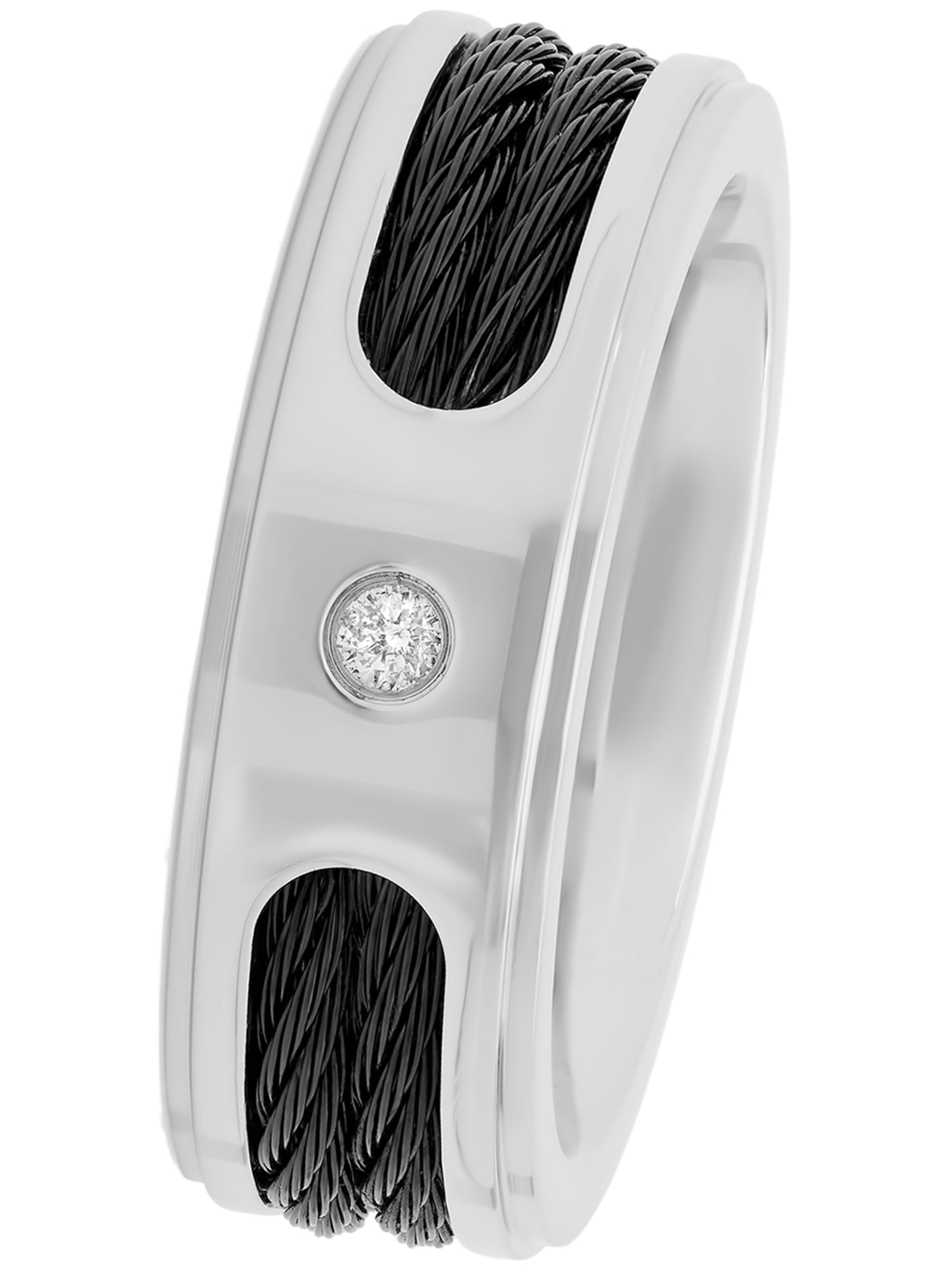 Mens cable online wedding band