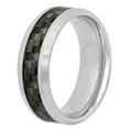thumbnail image 1 of Men's Stainless Steel 8MM Gray Carbon Fiber Wedding Band - Mens Ring, 1 of 4