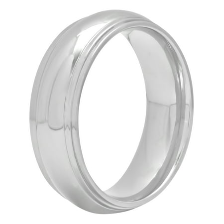 Men's Stainless Steel 8MM High Polish Wedding Band - Mens Ring