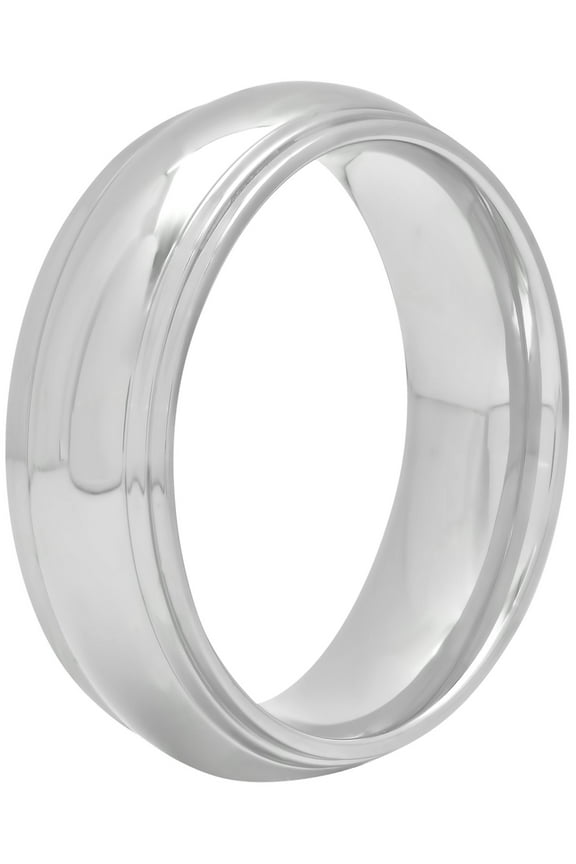 Men's Stainless Steel 8MM High Polish Wedding Band - Mens Ring