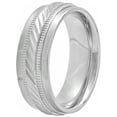 thumbnail image 1 of Men's Stainless Steel 8MM Wave Pattern Wedding Band - Mens Ring, 1 of 4