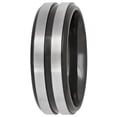 thumbnail image 1 of Men’s Stainless Steel 8mm Two-Tone Black Wedding Band - Mens Ring, 1 of 3