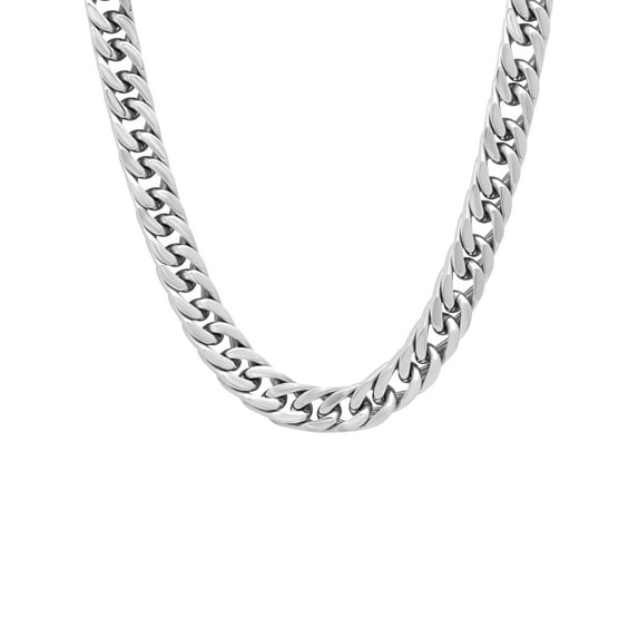 Men's Stainless Steel 9MM Curb Link Chain Necklace 20" - Brilliance Fine Jewelry