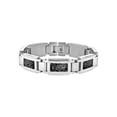 thumbnail image 1 of Men's Stainless Steel Abstract Inlay Link Bracelet, 1 of 4
