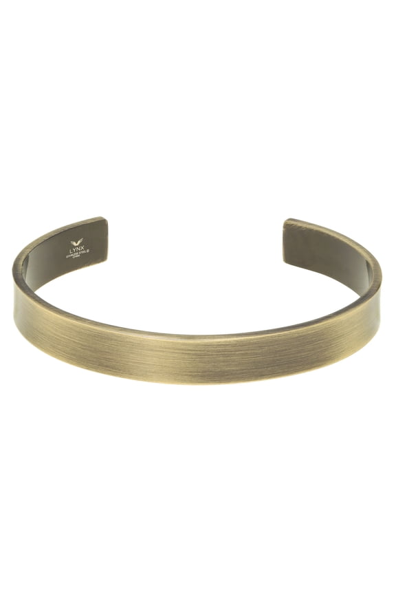 Metro Jewelry Stainless Steel with Antique Ion Plating Bangle Cuff Bracelet for Men - 8MM Wide