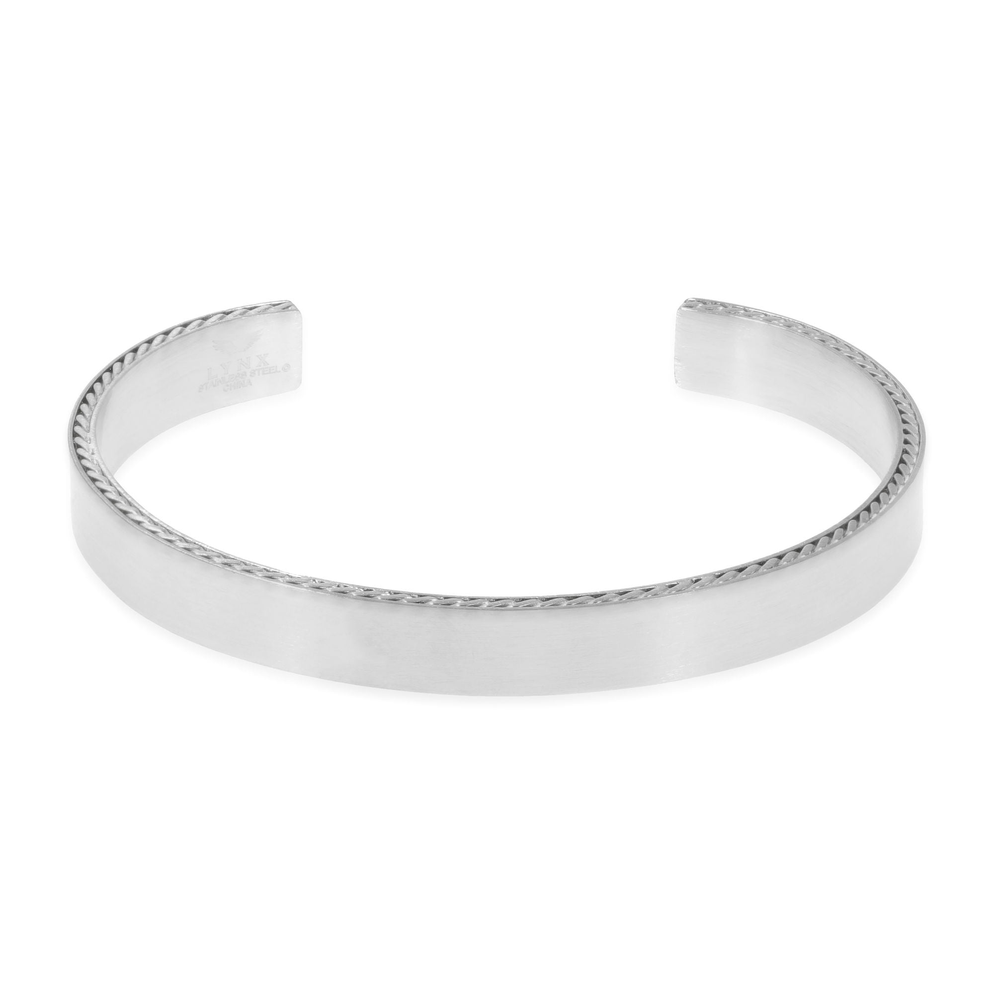 Metro Jewelry Smooth Cuff Bangle Bracelet for Men in Stainless Steel - 8.5 Inches Long