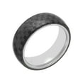 thumbnail image 1 of Men’s Stainless Steel & Black Carbon Fiber Domed Band – Mens Ring, 1 of 5