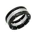 thumbnail image 1 of Men’s Stainless Steel & Black IP Hammered Finish Band – Mens Ring, 1 of 5