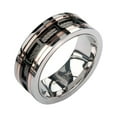 thumbnail image 1 of Men's Stainless Steel Cable in IP Black and IP Rose Gold Window Steel Spinner Polished Ring, 1 of 2