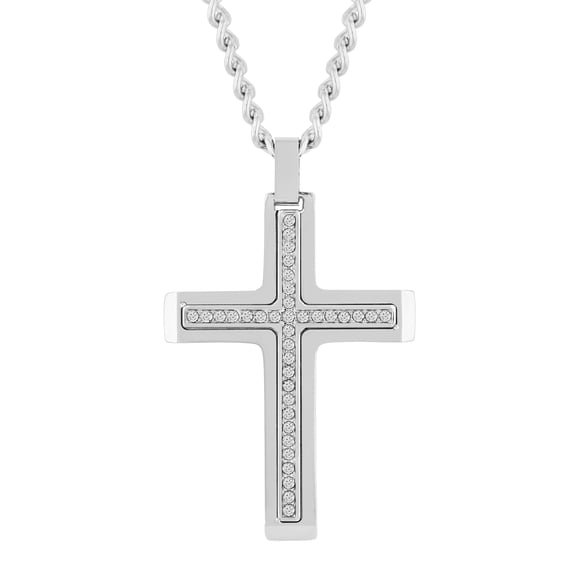 Men's Stainless Steel Cross Pendant - Believe by Brilliance