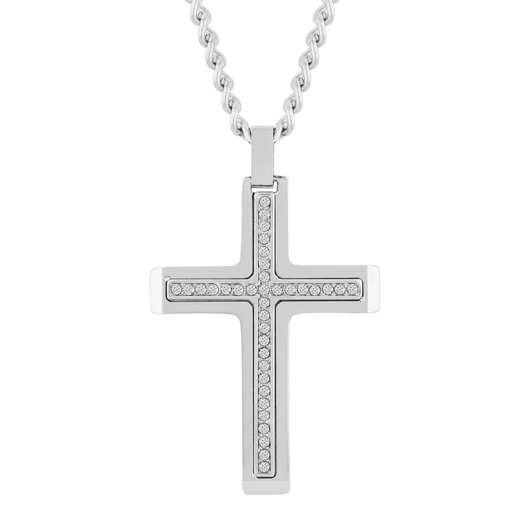 Mens Jewelry Sterling Silver Cross Necklace Walmart Men's
