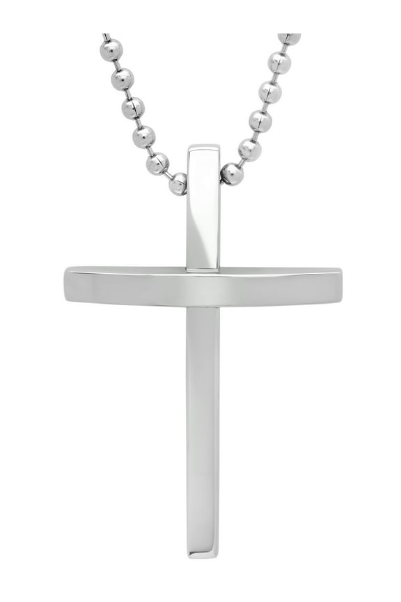 Men's Stainless Steel Cross Pendant Necklace Chain
