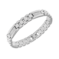thumbnail image 1 of Men's Stainless Steel Cubic Zirconia Cross Link Chain - Mens Clearance Bracelet, 1 of 2