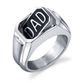 thumbnail image 1 of Men's Stainless Steel Diamond Accent "DAD" Flip Ring - Mens, 1 of 4