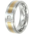 thumbnail image 1 of Men's Stainless Steel Diamond Accent Two-Tone Ring, 8mm, 1 of 4