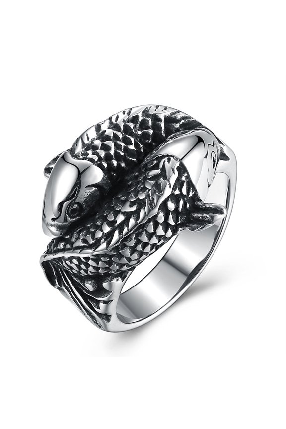 Men's Stainless Steel Double Fish Ring Wedding Birthday Gift Idea Anniversary Present Employee Benefits Awards Commemoration Advertising Promotion Jewelry