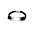 thumbnail image 1 of Men's Stainless Steel Double Leather Braid ID Bracelet, 8.5", 1 of 1