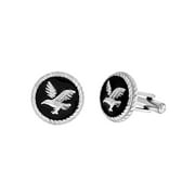Men's Stainless Steel Eagle Two Tone Cuff Links