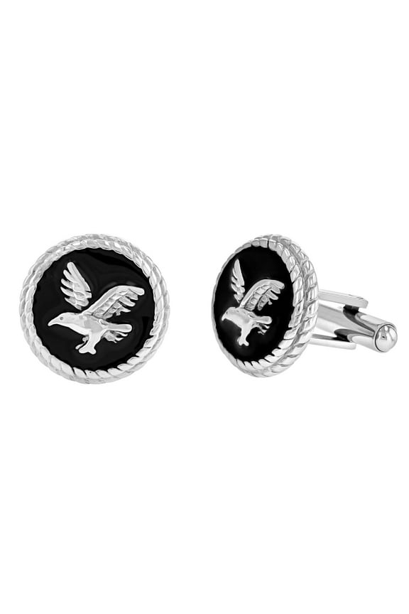 Men's Stainless Steel Eagle Two Tone Cuff Links