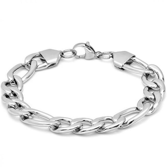Men's Stainless Steel Figaro Chain Link Bracelet 8 1/2 inch|Jewerly for Men