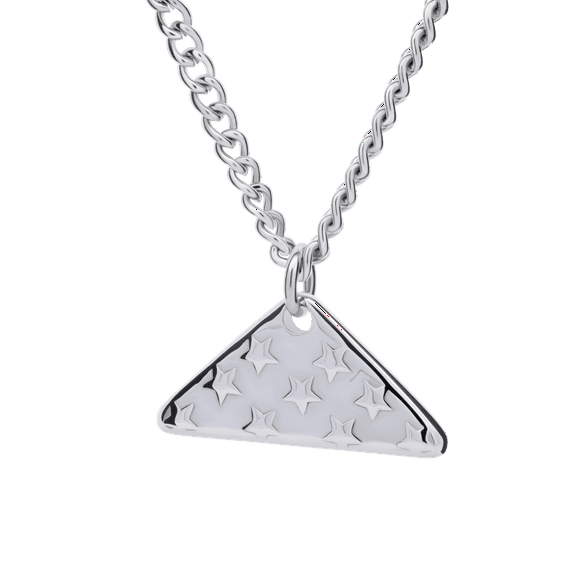 Men's Stainless Steel Folded Flag Necklace-John 15:13 by Shields of Strength