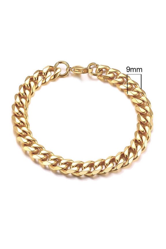 Men's Bracelet Metal Gold Plated Stainless Steel Bracelet Handwork Fashion Jewelry Electroplated Trendy Metal Hand