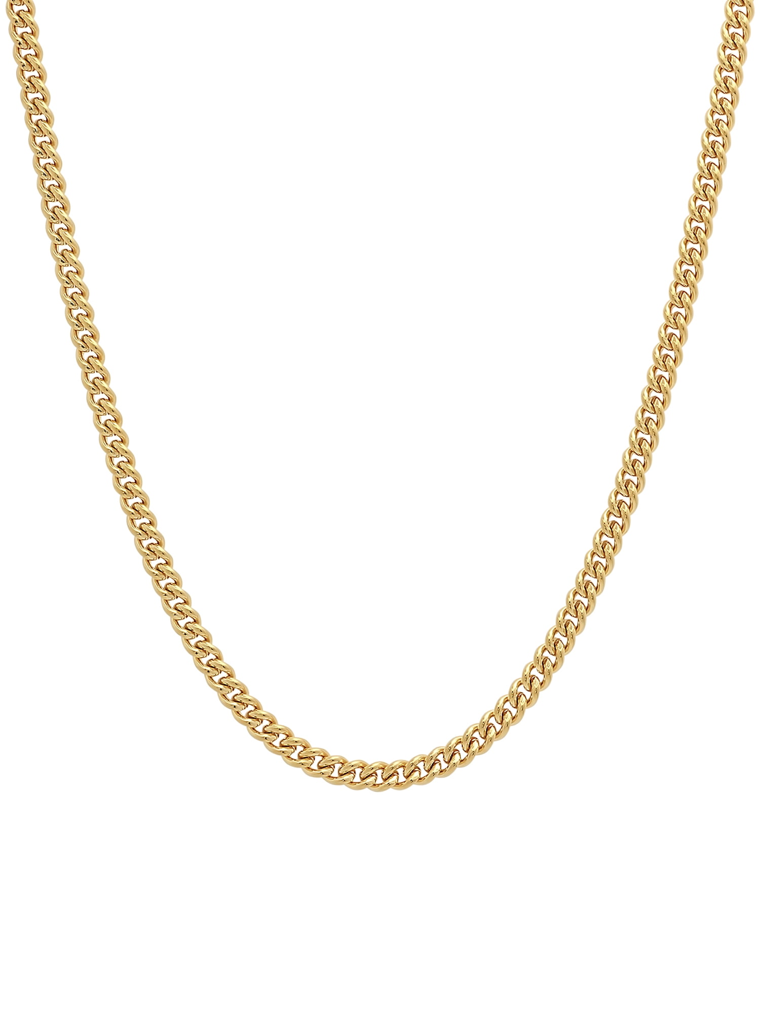 Men's Stainless Steel Gold-Tone 18" Flat Curb Chain Necklace - Mens Necklace
