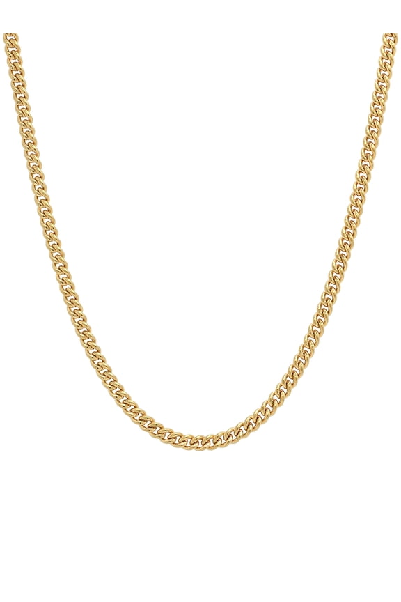 Men's Stainless Steel Gold-Tone 20" Flat Curb Chain Necklace - Mens Necklace
