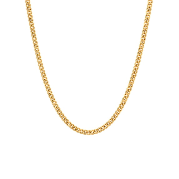 Men's Stainless Steel Gold-Tone 24" Flat Curb Chain Necklace - Mens Necklace