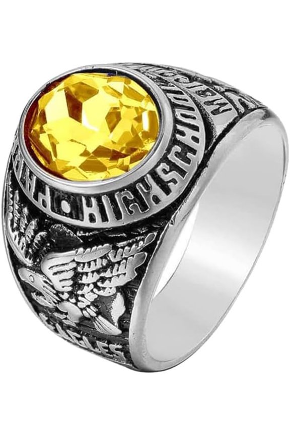Men's Stainless Steel Gold United States Army Class Rings