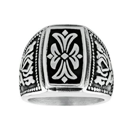 Men's Stainless Steel Gothic Signet Ring