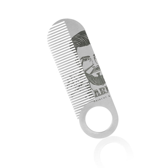 Men’s Stainless Steel Oil Comb for Hairstyles Mustache Beard Comb Compact Pocket Sized Design for Travel and Daily Use