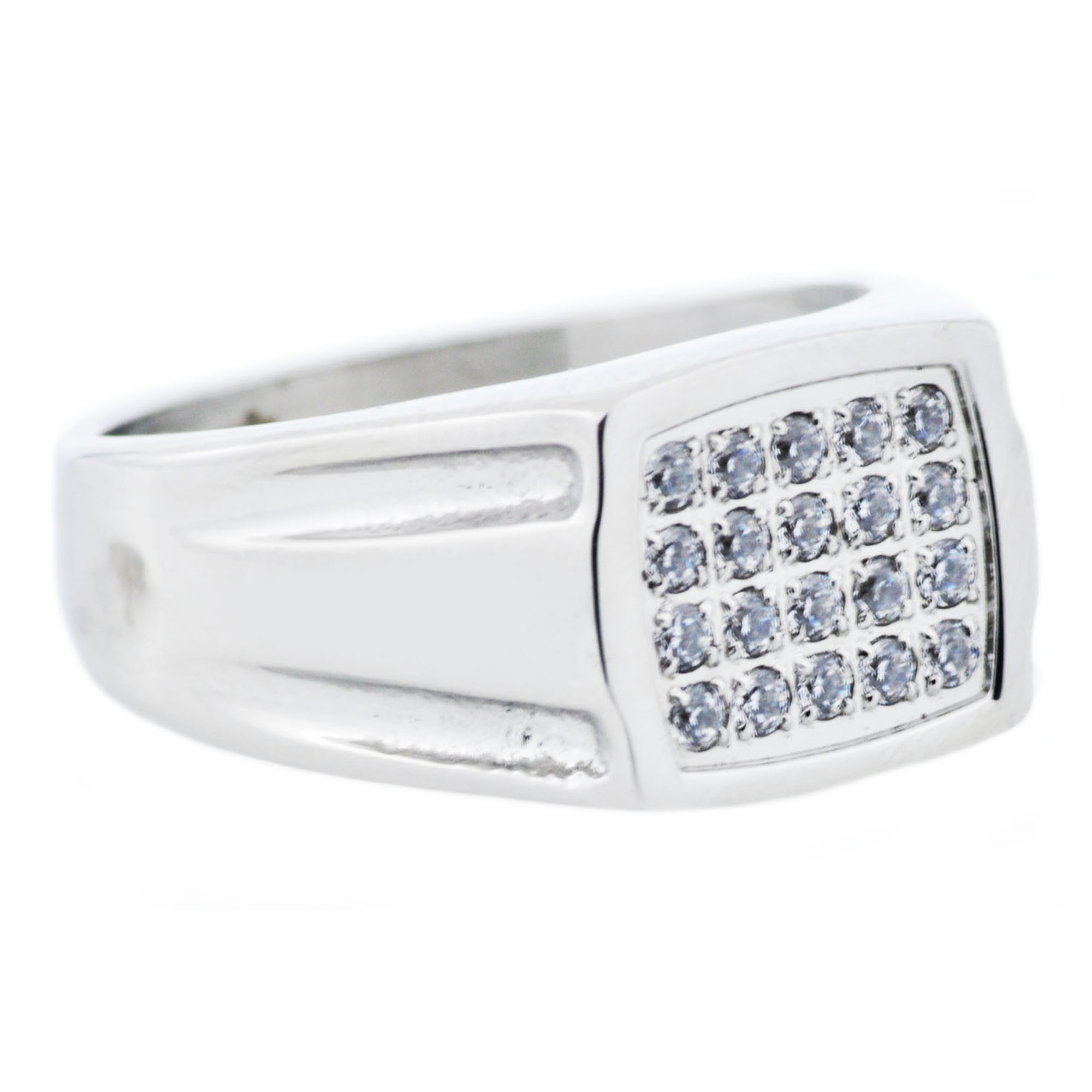 Men's Stainless Steel Ring With Cubic Zirconia.