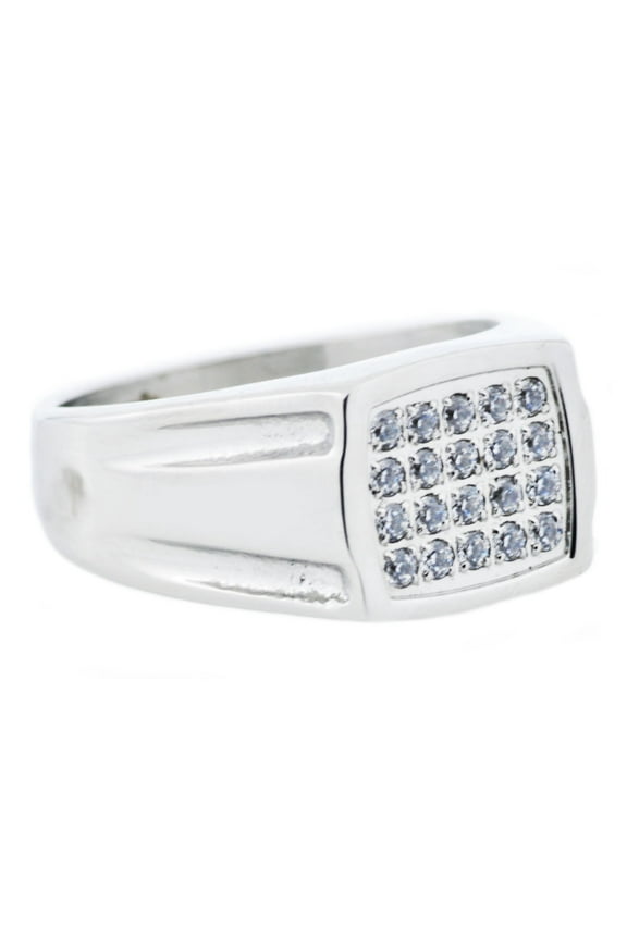 Men's Stainless Steel Ring With Cubic Zirconia.