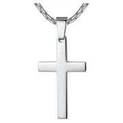 LINEAVE Men's Stainless Steel Simple Cross Pendant Necklace