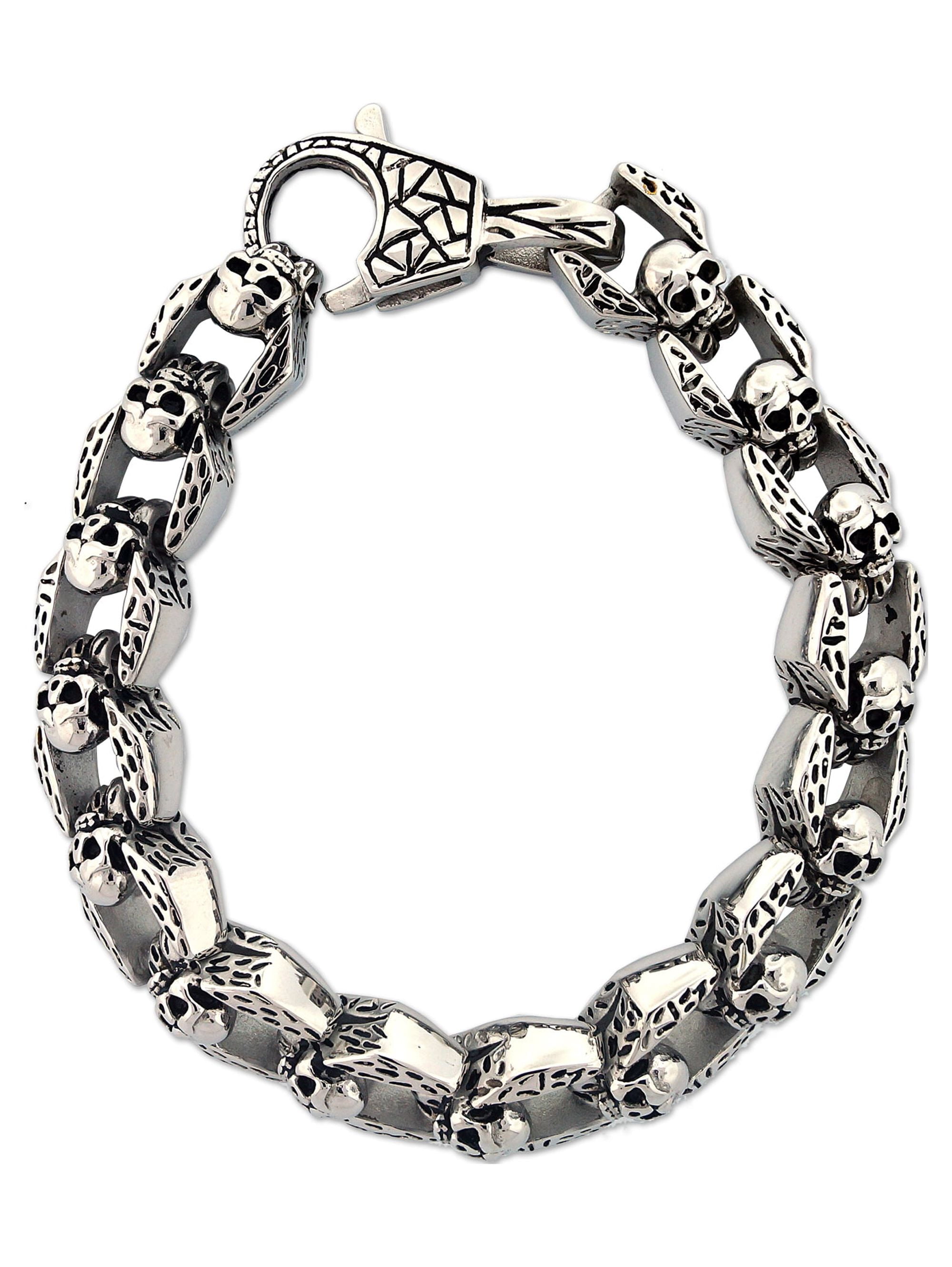 Stainless Steel Silver IP with Skull Design Chunky Chain Bra | Ken Walker  Jewelers | Gig Harbor, WA