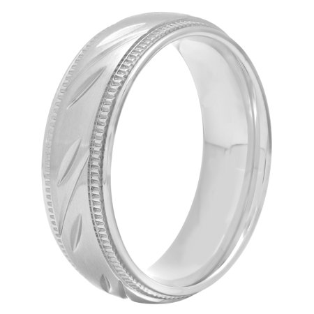 Men's Stainless Steel Slash Pattern Ring