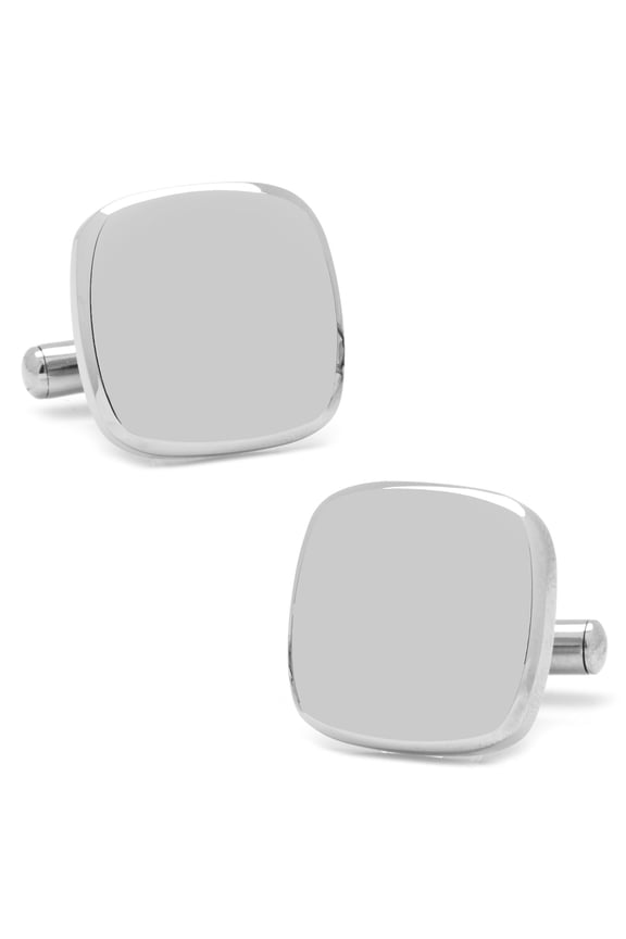 Men's Stainless Steel Soft Square Engravable Cufflinks