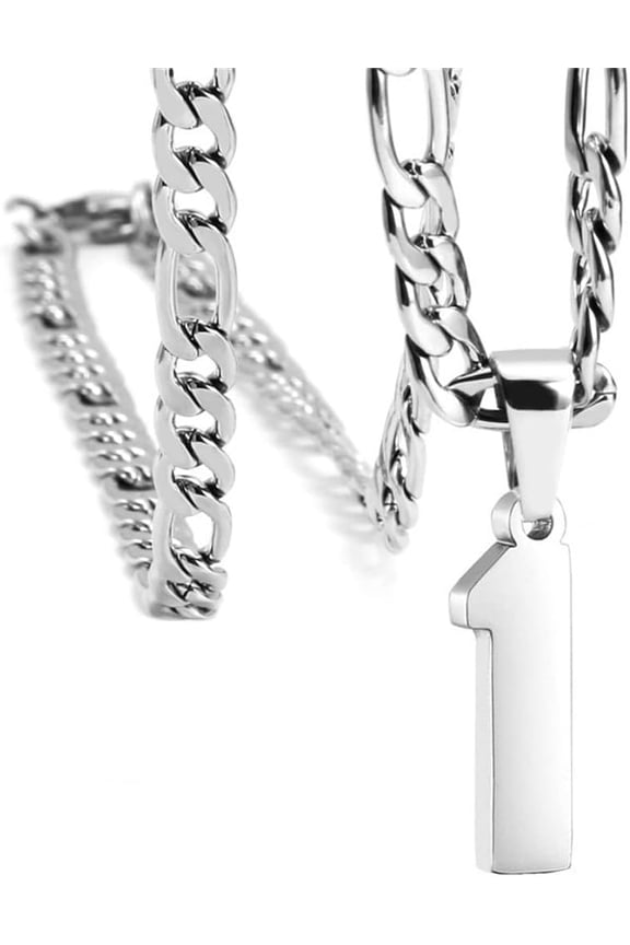 Men's Stainless Steel Sports Numbers 0-99 Talisman Basketball Football Baseball Inspiration Necklace