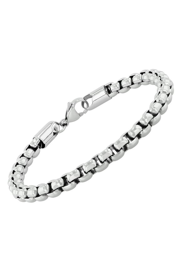 Men's Stainless Steel Square 8.5" Link Bracelet - Believe by Brilliance